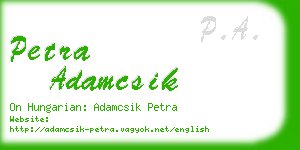 petra adamcsik business card